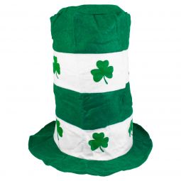 Green & White Striped Stove Pipe Hat