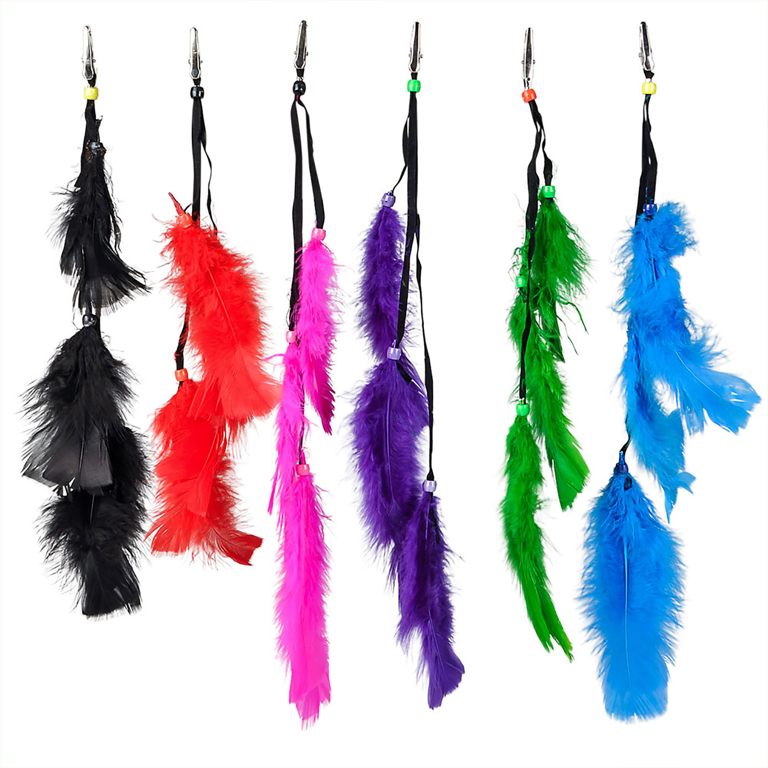 Feather Hair Clips 12 Count Rebecca's Toys & Prizes