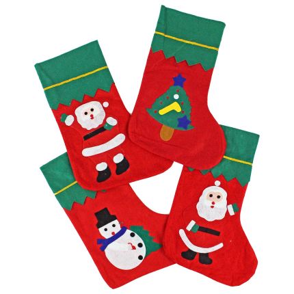 Felt Christmas Stockings - 14 Inch - 12 Count: Rebecca's Toys & Prizes