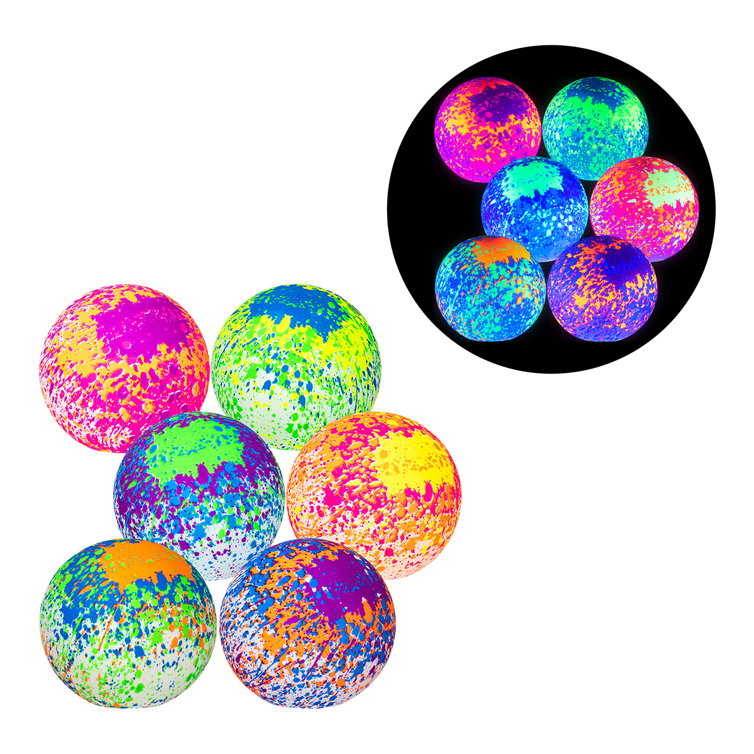 Inflatable Black Light Reflective Neon Graffiti Balls - 6