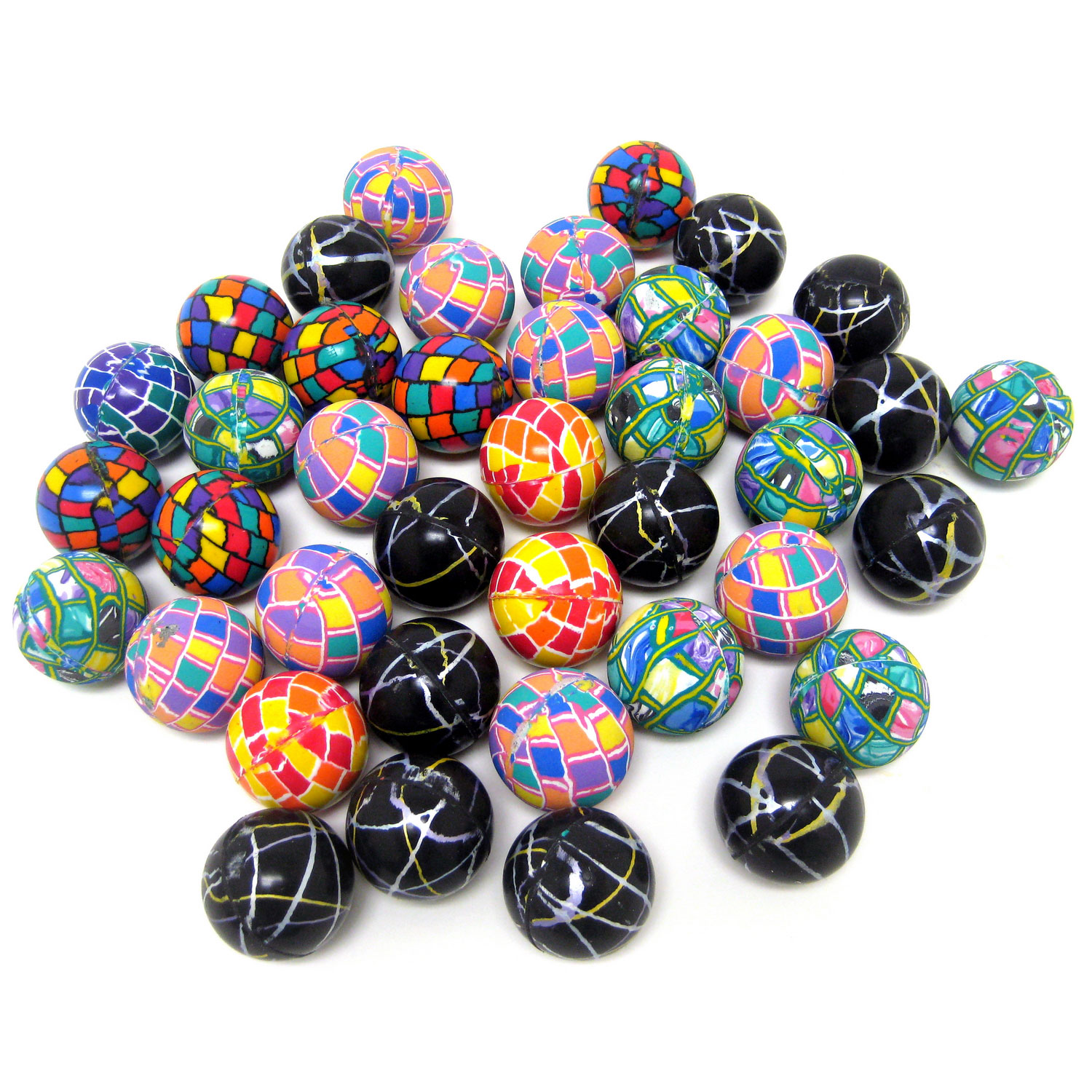 Assorted Bouncy Balls 2 Inch (51mm) 40 Count Rebecca's Toys & Prizes