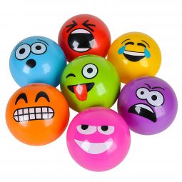 Inflatable Emoji Balls - 6 Inch - Assorted Colors - 10 Count