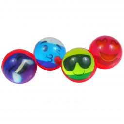 Emoji Bouncy Balls - 1 1/4 inch (31mm) - 12 Count