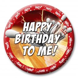 Bowling Thunder Themed Button - Happy Birthday To Me!