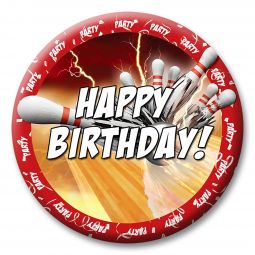 Bowling Thunder Themed Button - Happy Birthday!