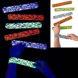 Black Light Slap Bracelets - 12 Count