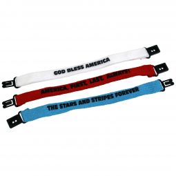 Patriotic Sayings Cloth Bracelets - 12 Count