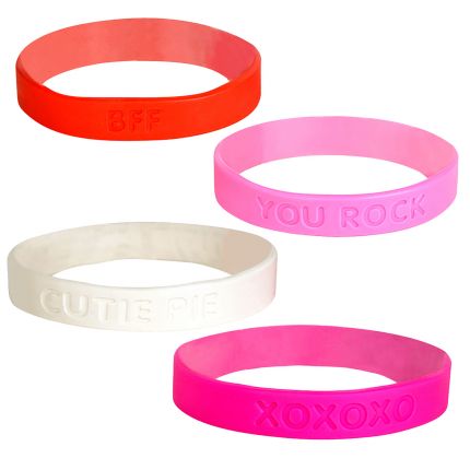 Valentine Rubber Bracelets - 24 Count: Rebecca's Toys & Prizes