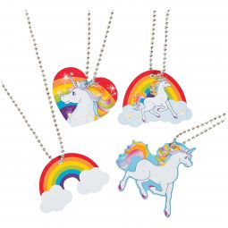 Unicorn Dogtag Necklaces - 12 Count