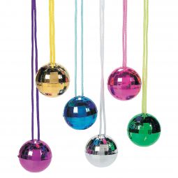 Mirror Ball Necklaces - 12 Count