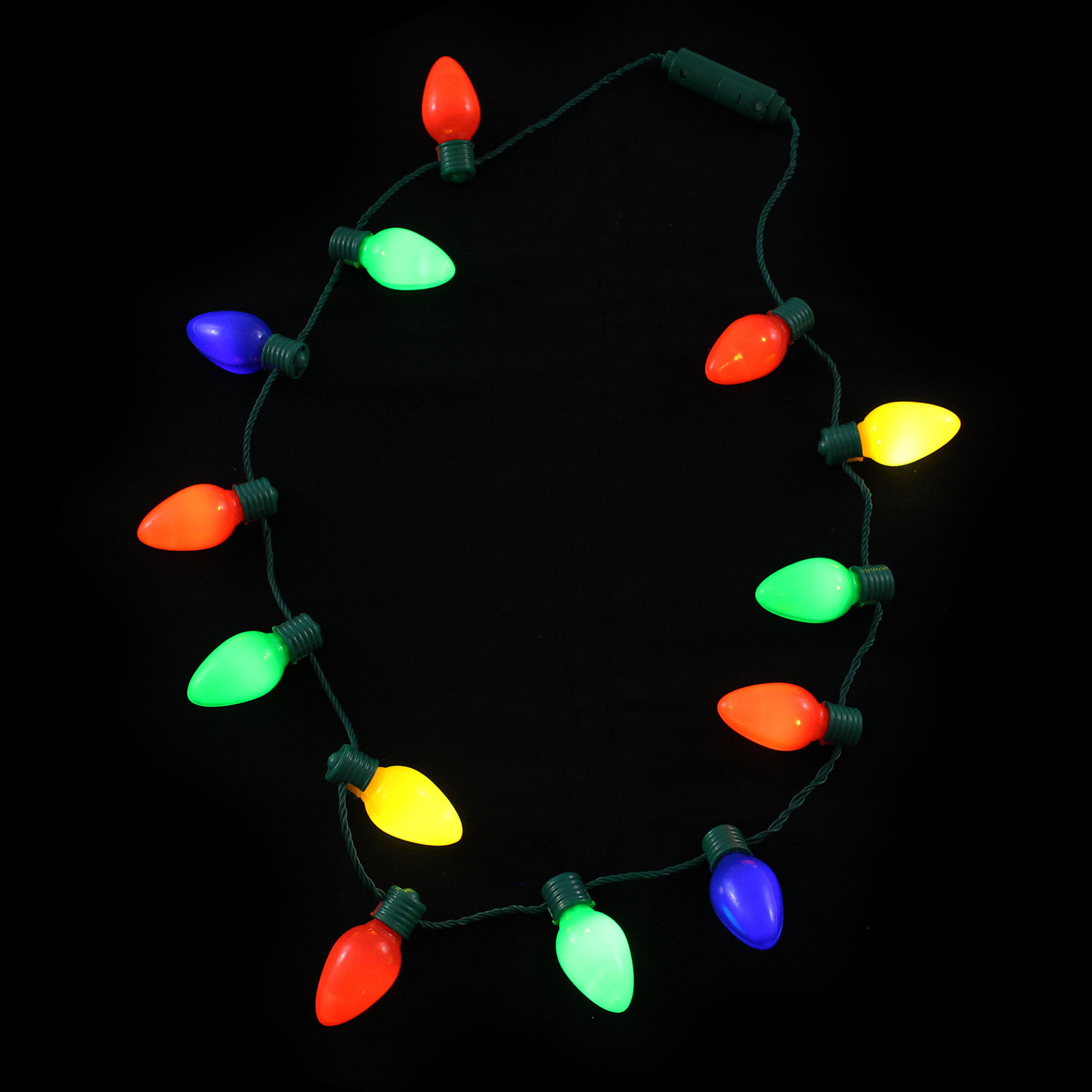 Flashing Christmas Bulb Necklace 6 Function Rebecca's Toys & Prizes