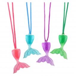 Acrylic Mermaid Tail Necklaces - 12 Count