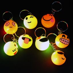 Light Up Emoji Keychains - 12 Count