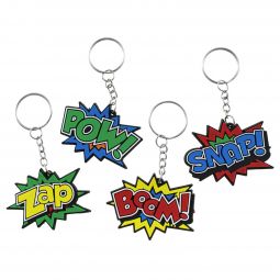 Superhero Rubber Keychains - 12 Count
