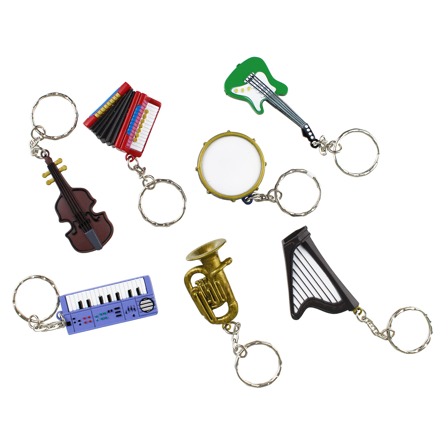 Musical Instruments Keychains 12 Count Rebecca's Toys & Prizes