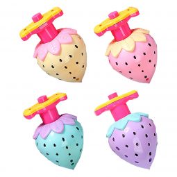 Light Up Spinning Strawberry Tops - 12 Count