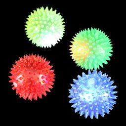 Squeaky Flashing Knobby Balls - 12 Count