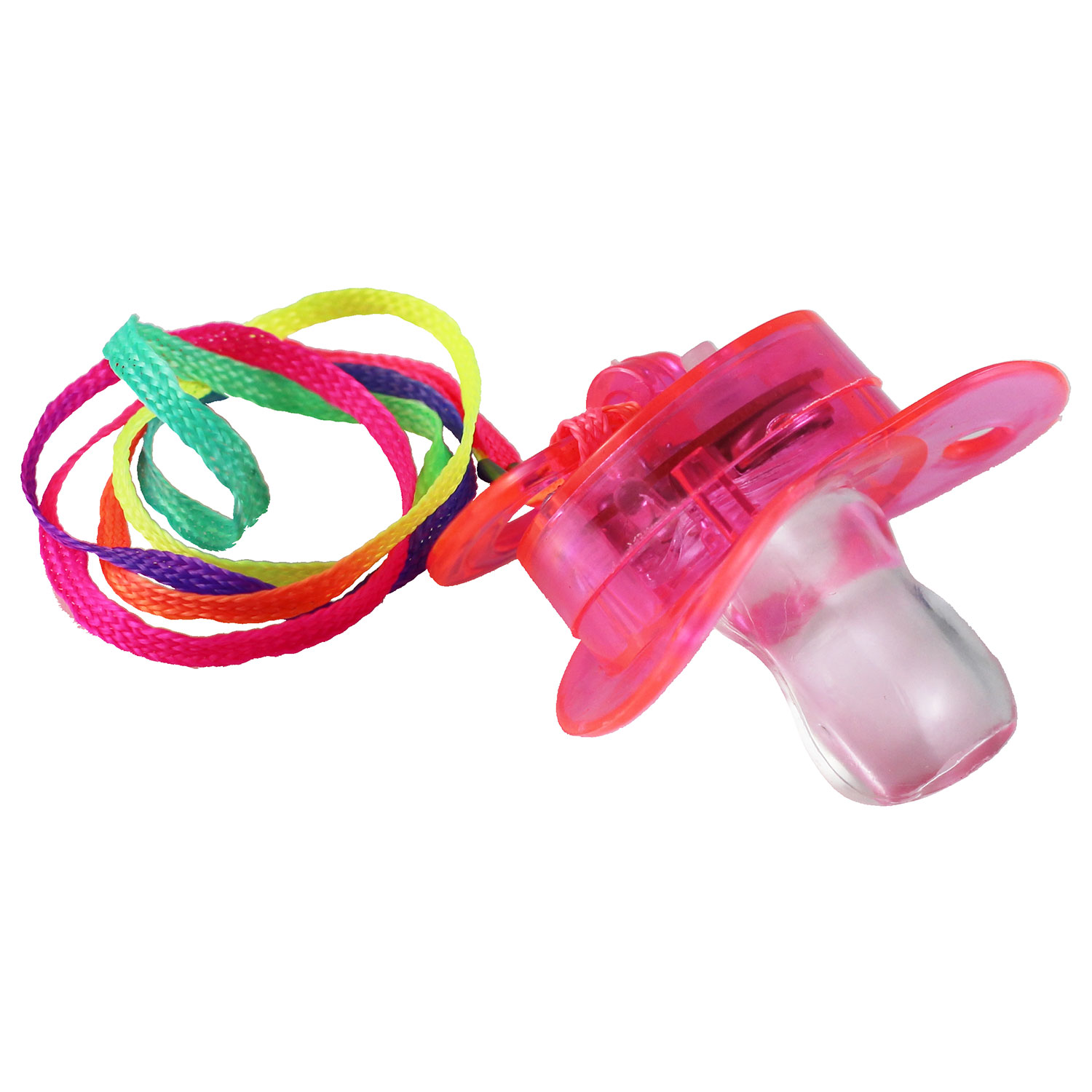 Flashing Pacifier Necklace without Clasp - Assorted Colors, image size:1500x1500