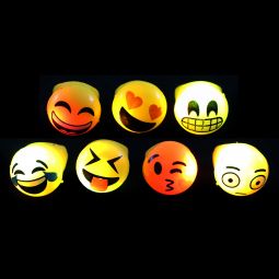 Flashing Emoji Rings - 24 Count