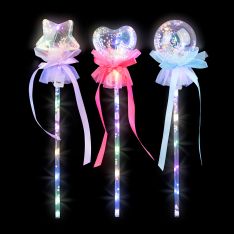 Light Up Bubble Beaded Wand - 3 Function - Assorted