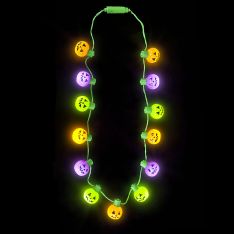 Light Up Jack-o-Lantern Necklace - 6 Function