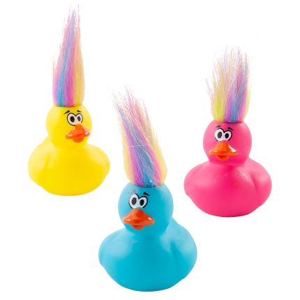 Crazy Hair Rubber Ducks - 12 Count: Rebecca's Toys & Prizes