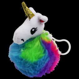 Unicorn Rainbow Pom Pom Clip