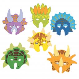 Foam Dinosaur Mask - Child Size - 12 Count
