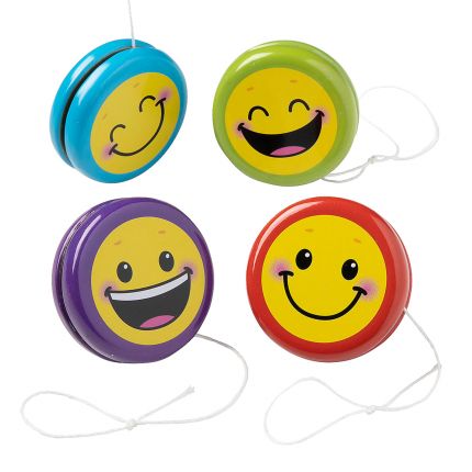 Metal Smile Face Yo-yos - 12 Count: Rebecca's Toys & Prizes