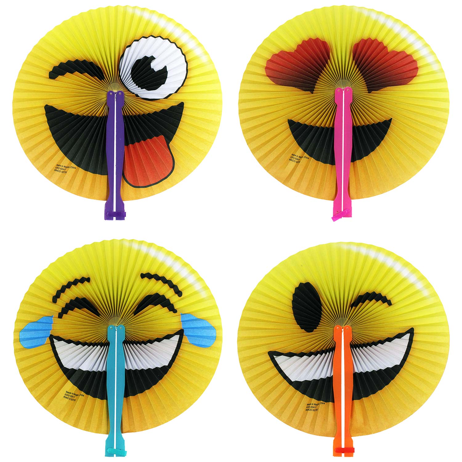Emoji Folding Fans 12 Count Rebecca's Toys & Prizes