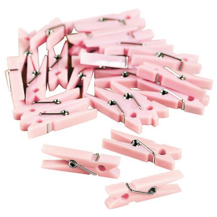 Mini Clothespins - Pink - 48 Count: Rebecca's Toys & Prizes