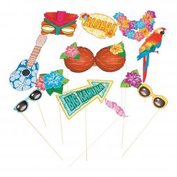 Photo Booth Stick Prop 12 Piece Set - Luau