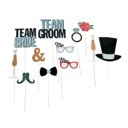 Photo Booth Stick Prop 12 Piece Set - Wedding