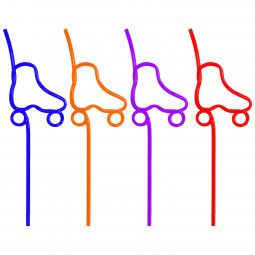 Roller Skate Shaped Straws - 12 Count