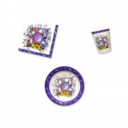 Smash Bowl Party Place Setting Kit - 7 Inch Plates