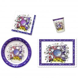 Smash Bowl Party Place Setting Kit - 9 Inch Plates with Placemats