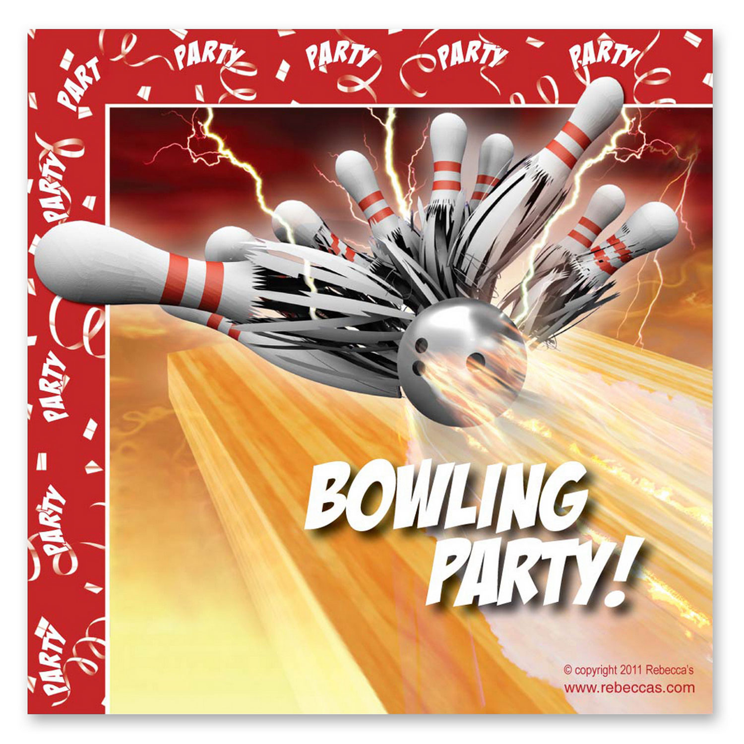 Bowling Thunder Party Luncheon Napkins 1,000 Count Rebecca's Toys