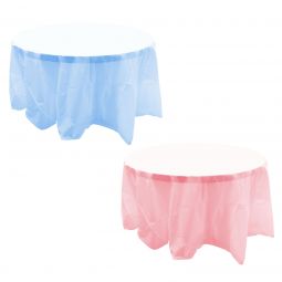Solid Color Round Table Cover - 84 Inch