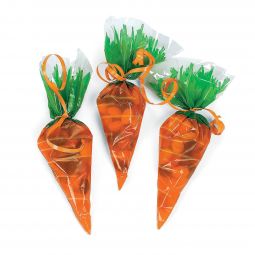 Cellophane Carrot Shaped Bags - 9 Inch - 12 Count