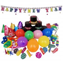 New Year's Party Kit with Foil Hats - 24 Person