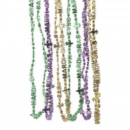 Mardi Gras Word Beads - 48 Count