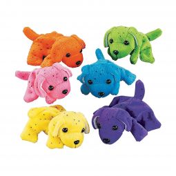 Plush Neon Dogs - 4 Inch - 12 Count