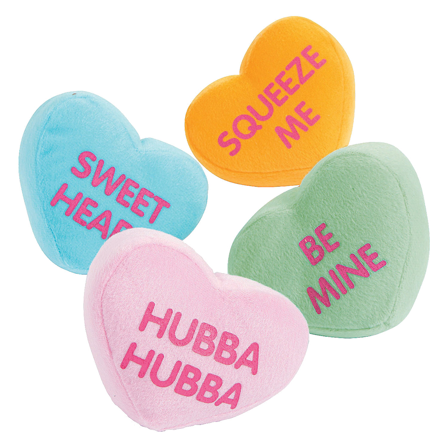 Plush Candy Hearts - 4 Inch - 12 Count: Rebecca's Toys & Prizes