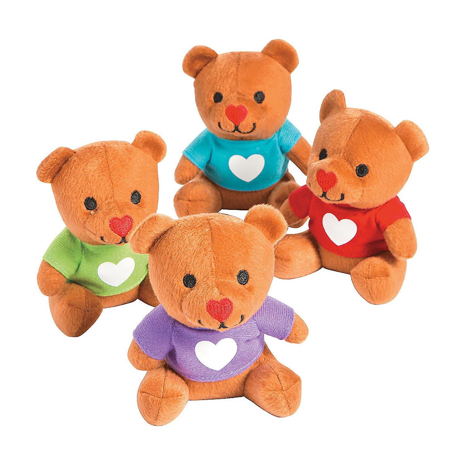 Plush Bears with Heart Shirt 4 1/2 Inch 12 Count Rebecca's Toys