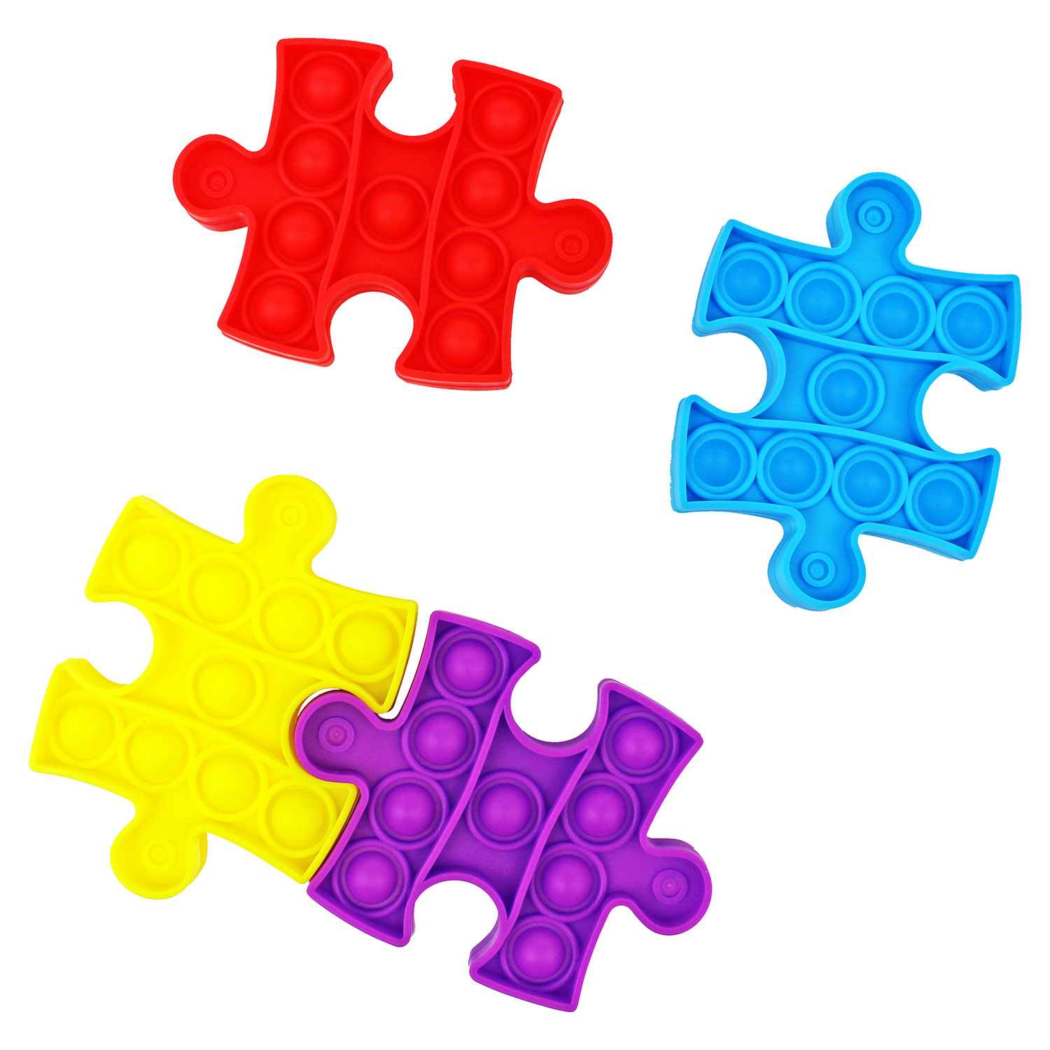 Puzzle Piece Bubble Popper 4 Piece Set 4 Inch Rebecca S Toys Prizes
