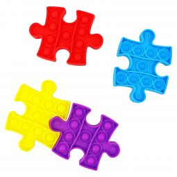 Puzzle Piece Bubble Popper 4 Piece Set - 4 Inch