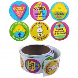Religious Easter Stickers Roll - 100 Count