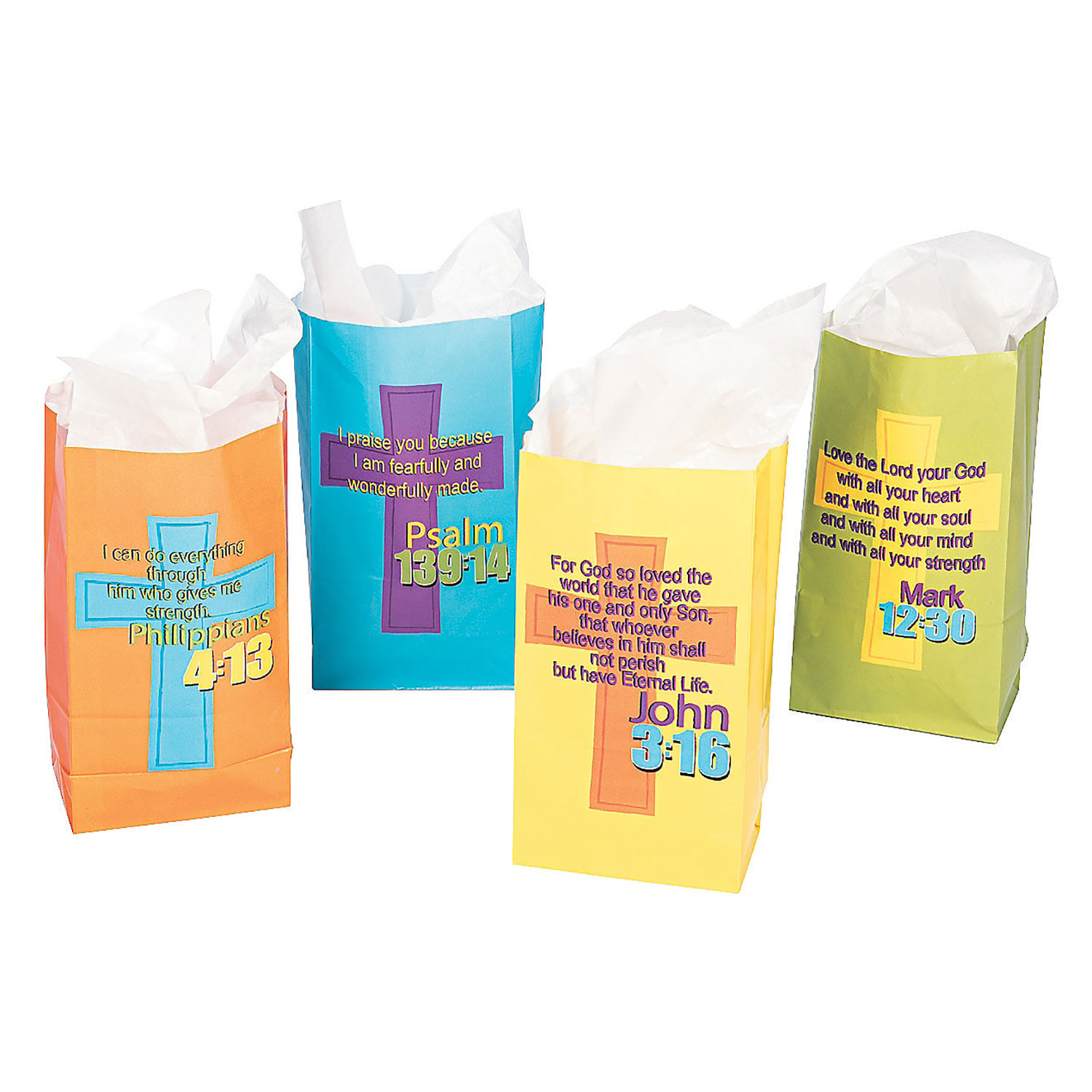 Bible Verse Gift Bags 12 Count Rebecca's Toys & Prizes