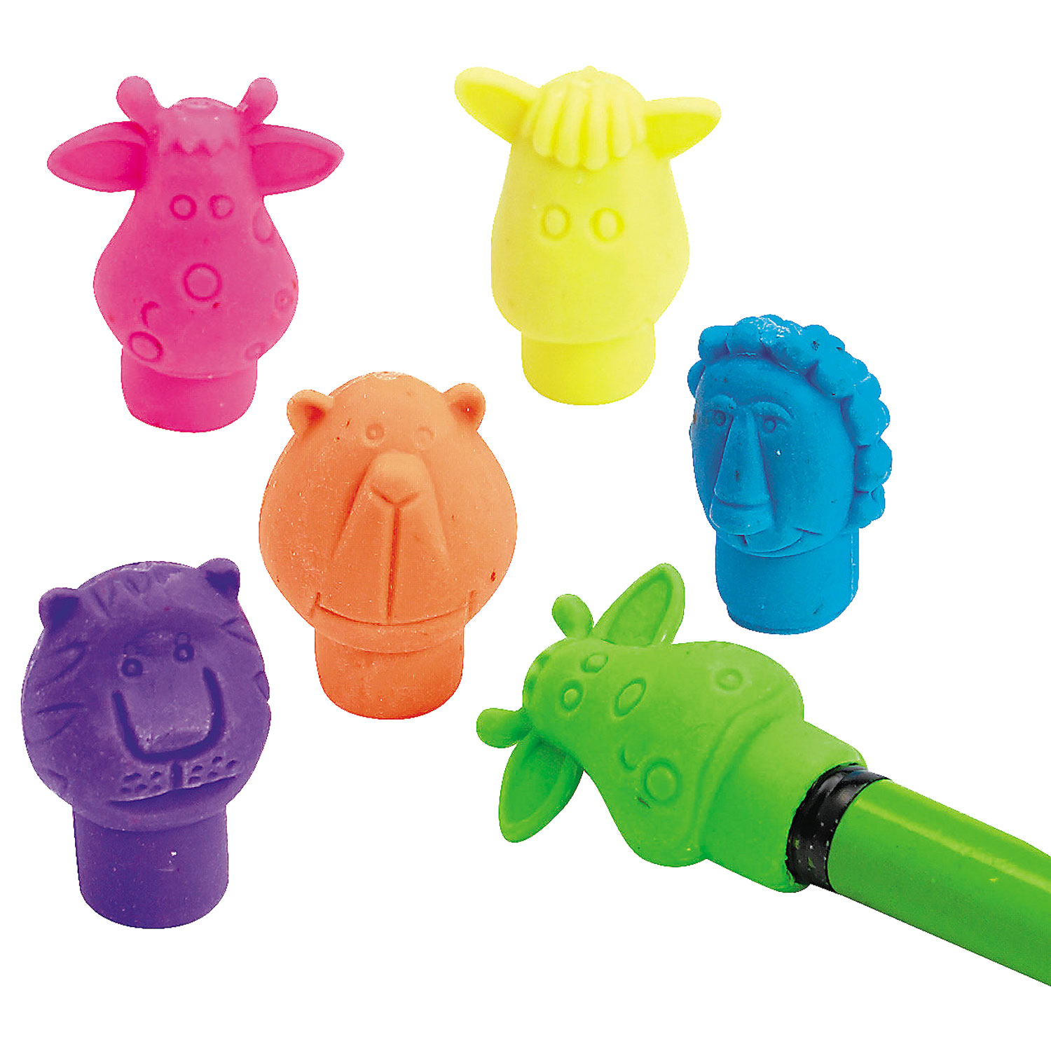 Zoo Animal Pencil Top Erasers 144 Count Rebecca's Toys & Prizes