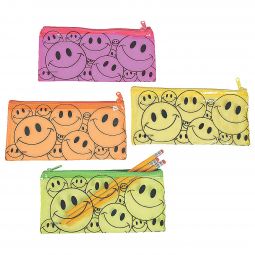 Smile Face Pencil Cases - 12 Count